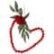 10.25" Red Wooden Beads with Rose Valentine's Day Heart Wall Decoration